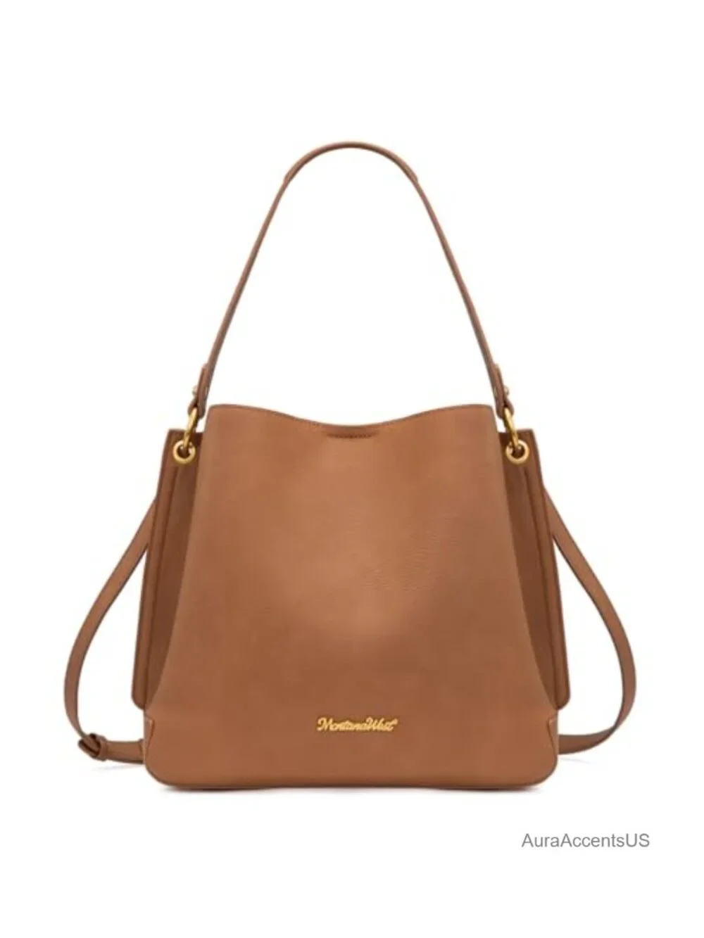 Medium Hobo Bag for Women, Vegan Leather Shoulder Purse with 3 Compartments,